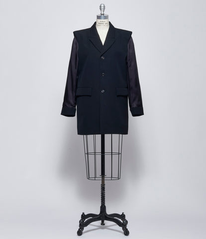 Noir Kei Ninomiya Comme Des Garcons Womens Padded Shoulder Wool Jacket