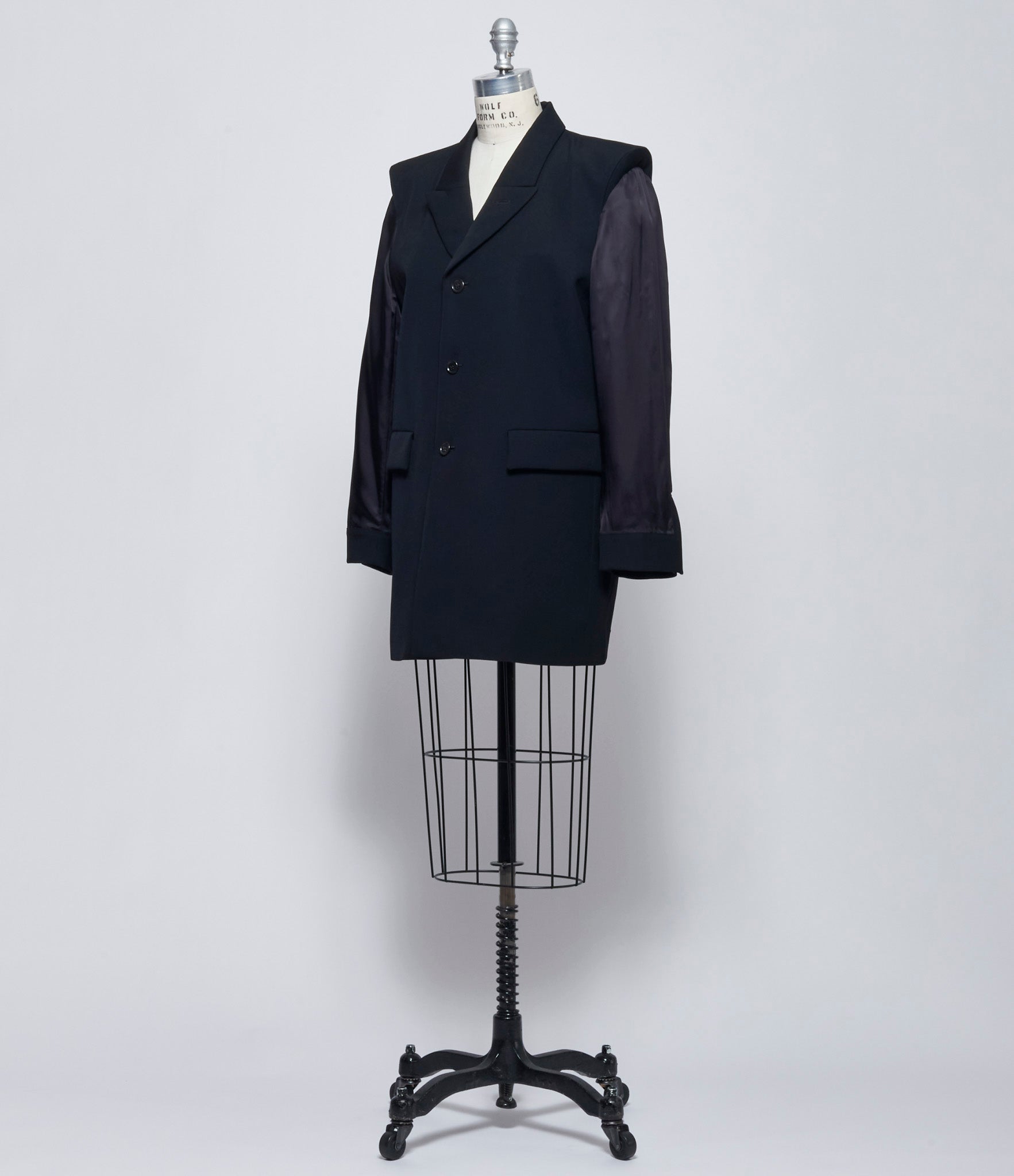 Noir Kei Ninomiya Comme Des Garcons Womens Padded Shoulder Wool Jacket