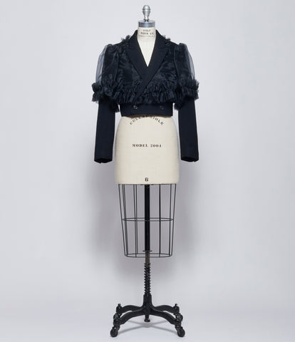 Noir Kei Ninomiya Comme Des Garcons Womens Overlay Cropped Jacket