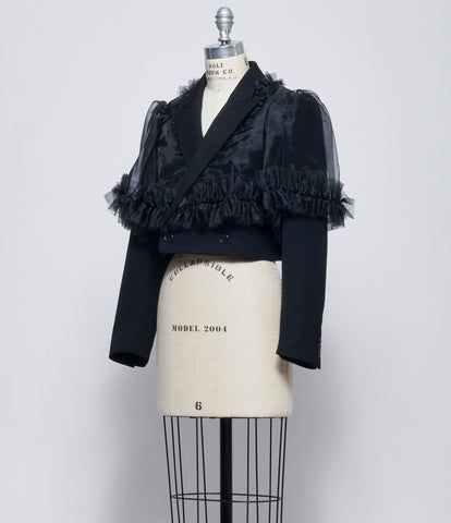 Noir Kei Ninomiya Comme Des Garcons Womens Overlay Cropped Jacket