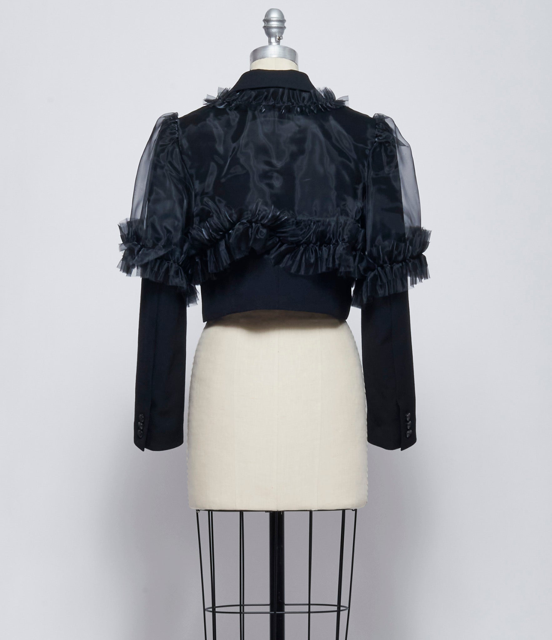 Noir Kei Ninomiya Comme Des Garcons Womens Overlay Cropped Jacket