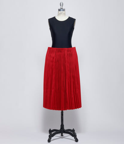 Comme Des Garcons Womens Red Accordion Pleat Skirt