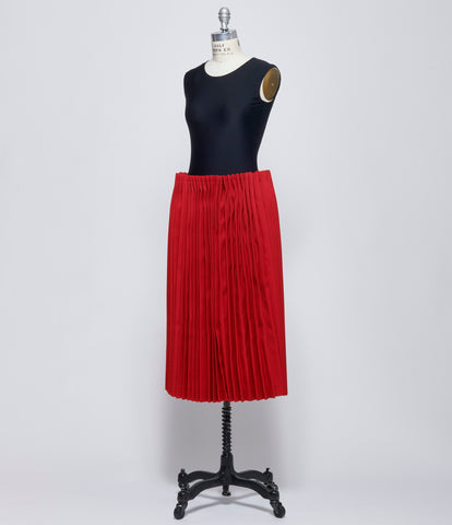 Comme Des Garcons Womens Red Accordion Pleat Skirt