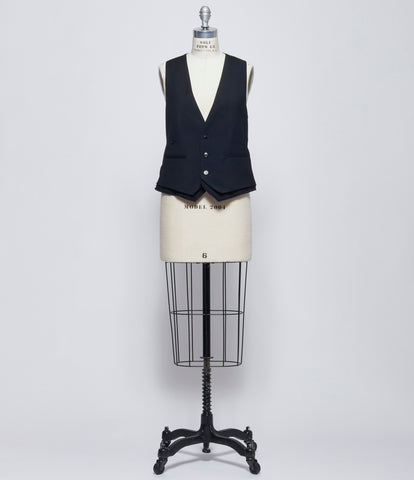 Ann Demeulemeester Womens Janessa Twisted Closure Waistcoat with Raw Edge Cotton Detail