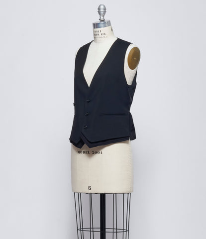 Ann Demeulemeester Womens Janessa Twisted Closure Waistcoat with Raw Edge Cotton Detail