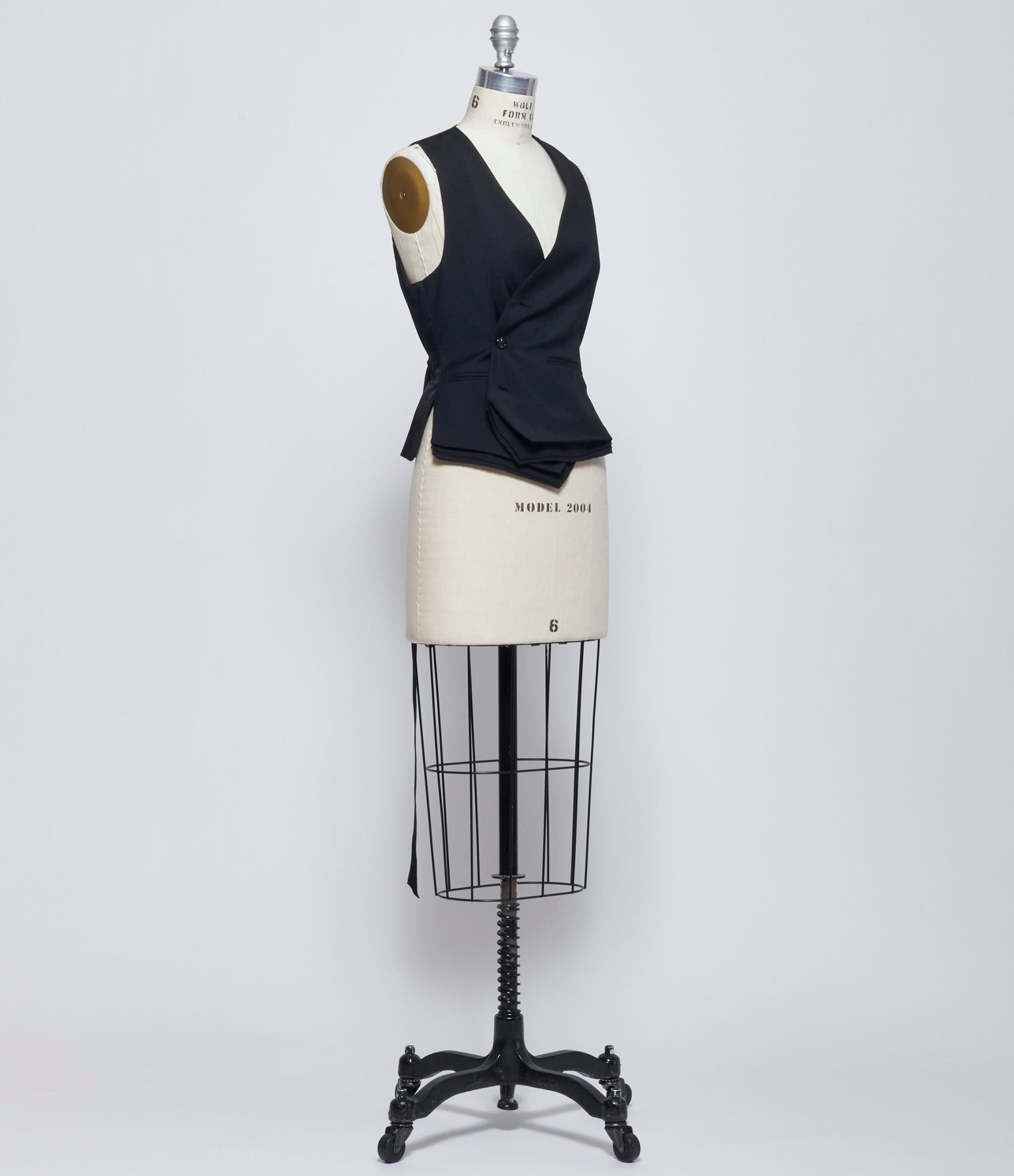Ann Demeulemeester Womens Janessa Twisted Closure Waistcoat with Raw Edge Cotton Detail