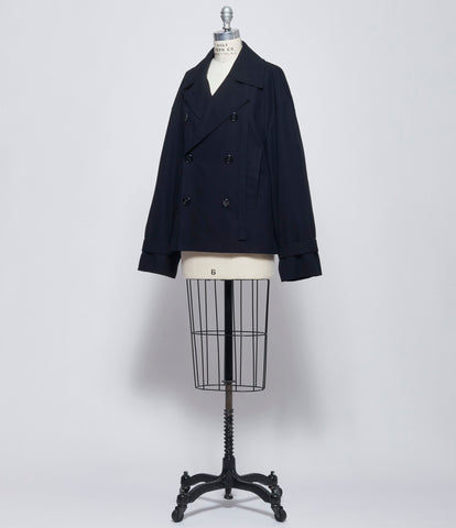 Ann Demeulemeester Womens Leni Double Breasted Cropped Trench Coat