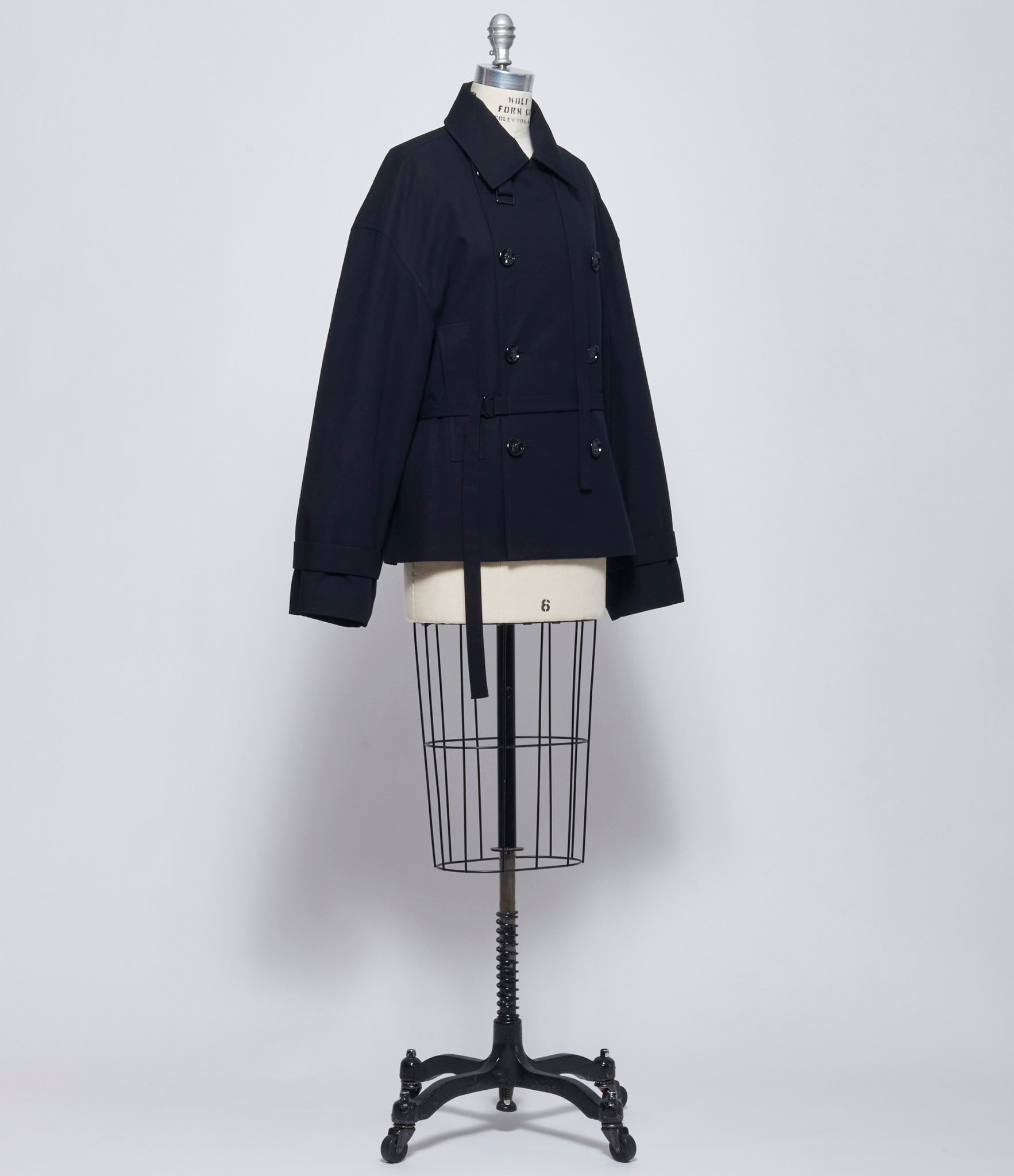Ann Demeulemeester Womens Leni Double Breasted Cropped Trench Coat