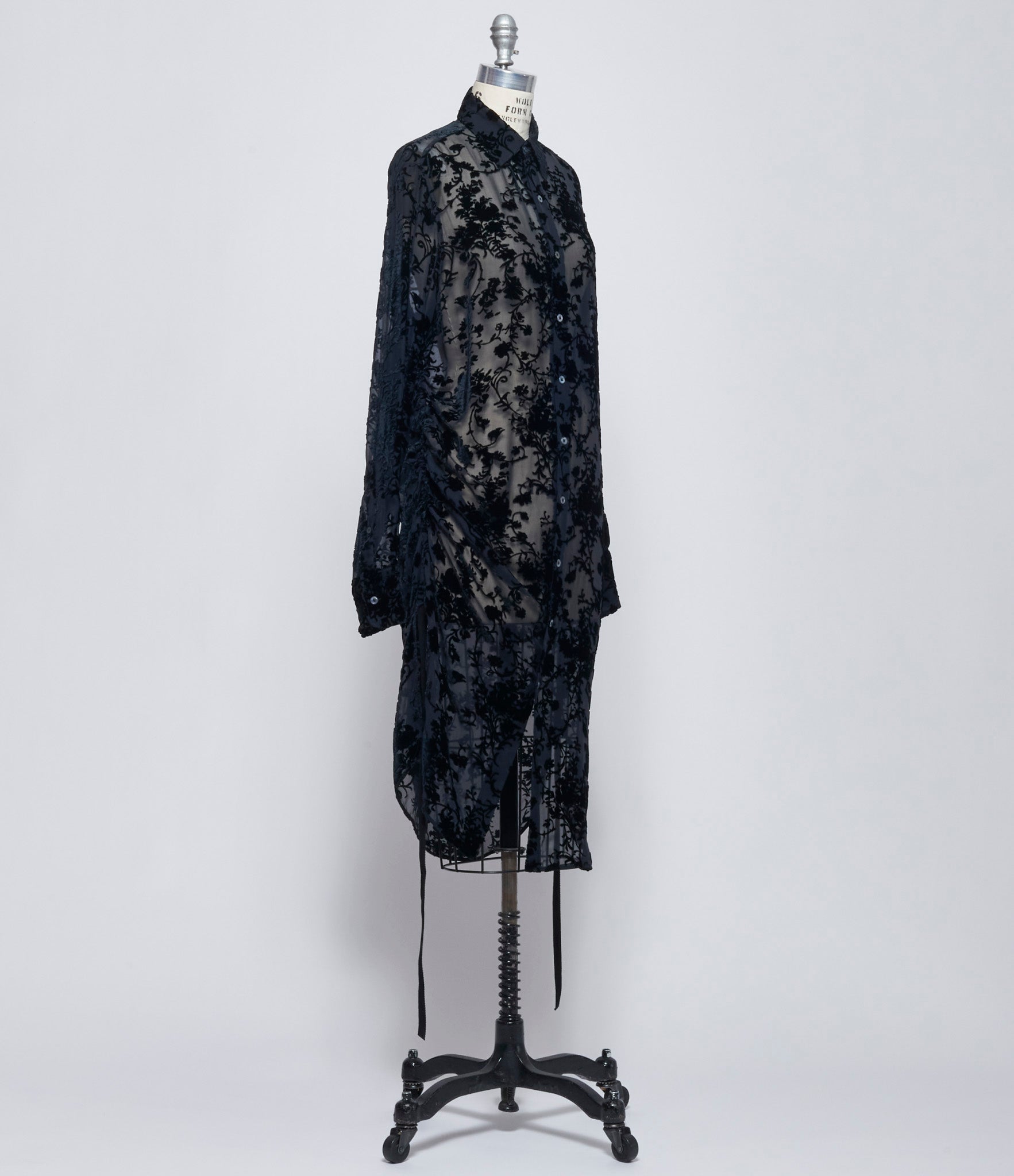 Ann Demeulemeester Womens Rada High Comfort Velvet Shirt with Drawstrings