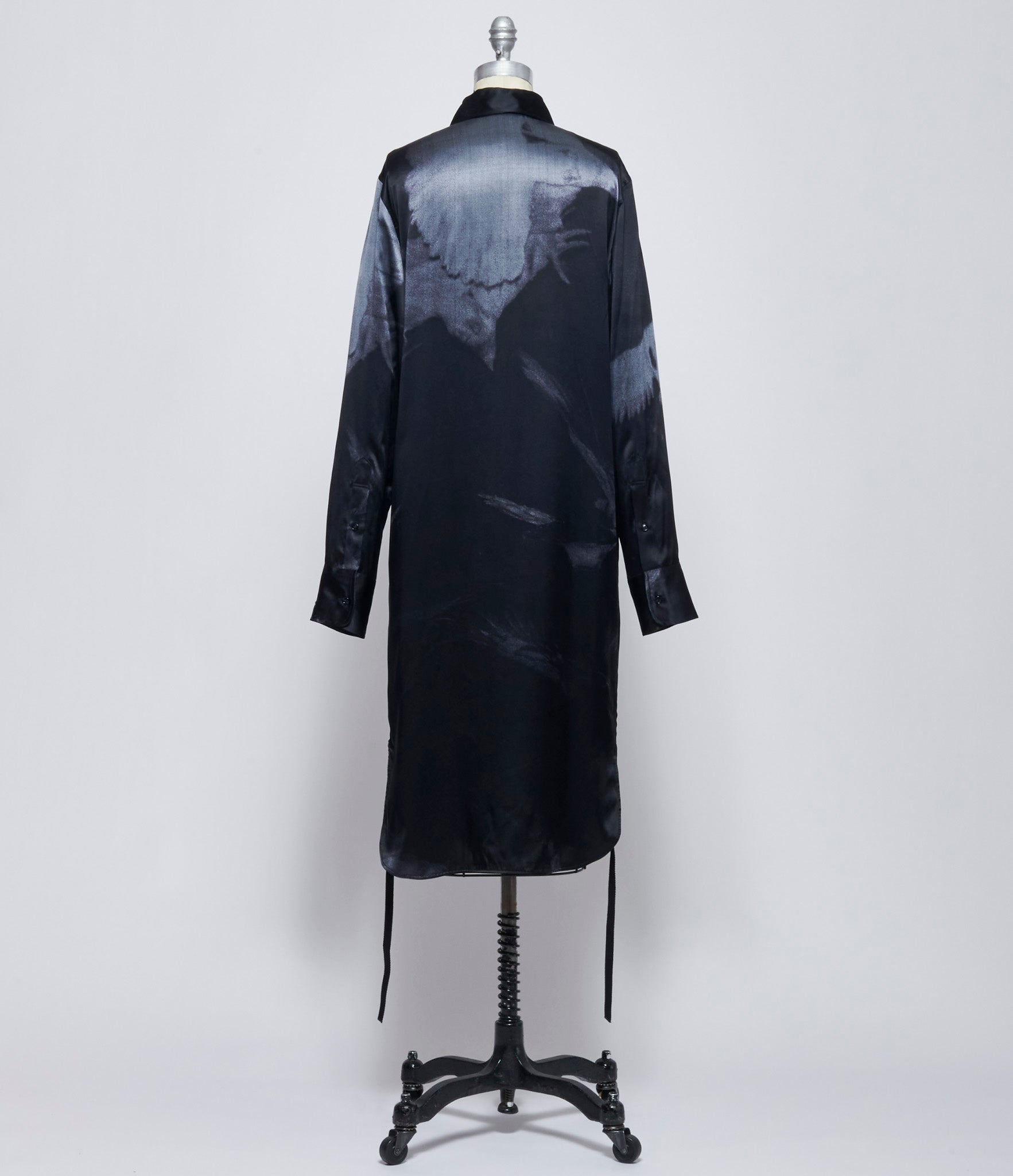 Ann Demeulemeester Womens Rada High Comfort Silk Print Shirt with Drawstrings