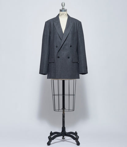 MM6 Maison Margiela Womens Gray Twill Double Breasted Jacket