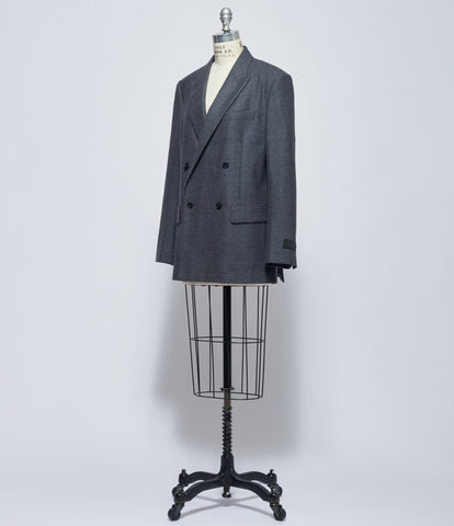 MM6 Maison Margiela Womens Gray Twill Double Breasted Jacket