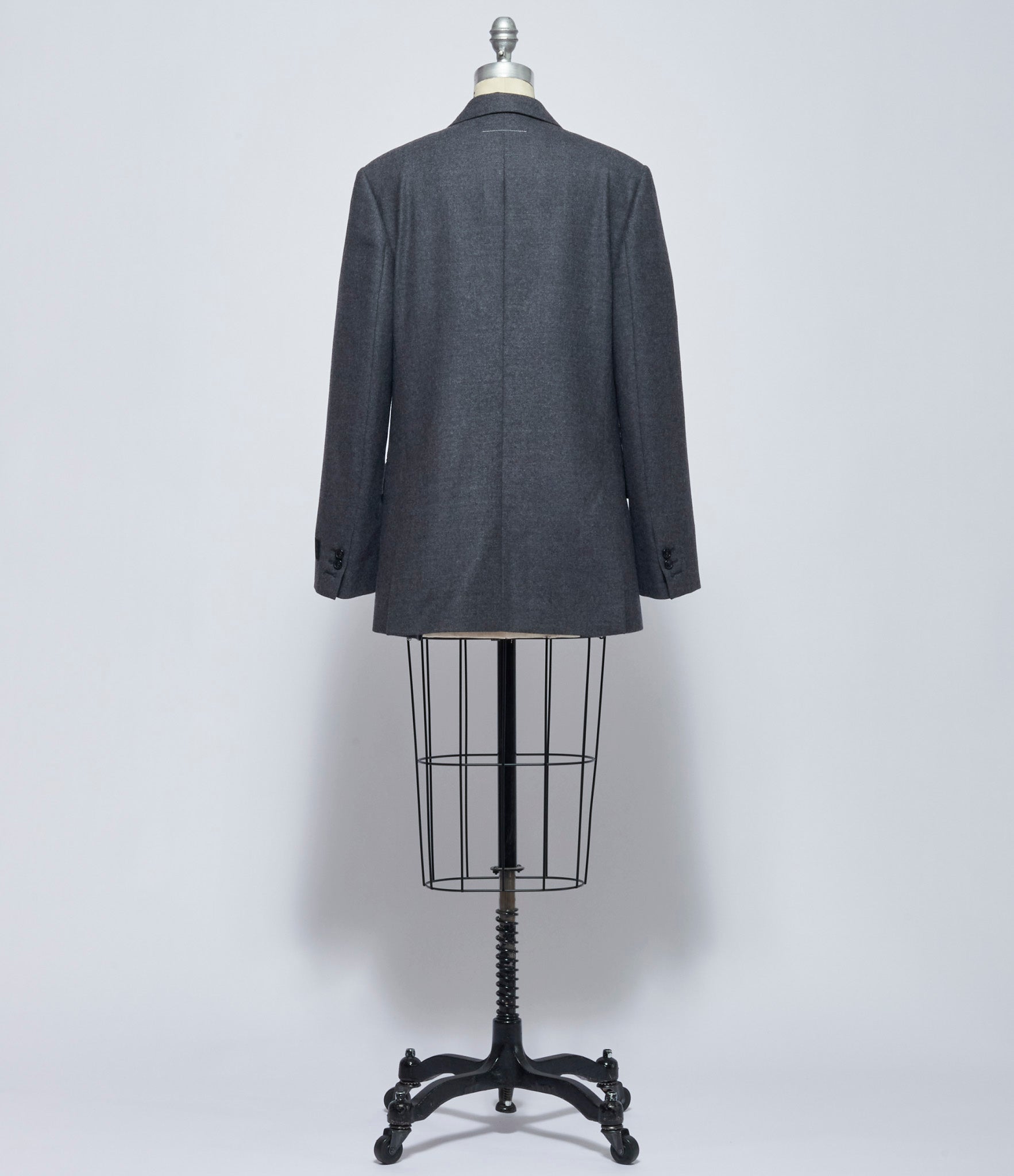 MM6 Maison Margiela Womens Gray Twill Double Breasted Jacket