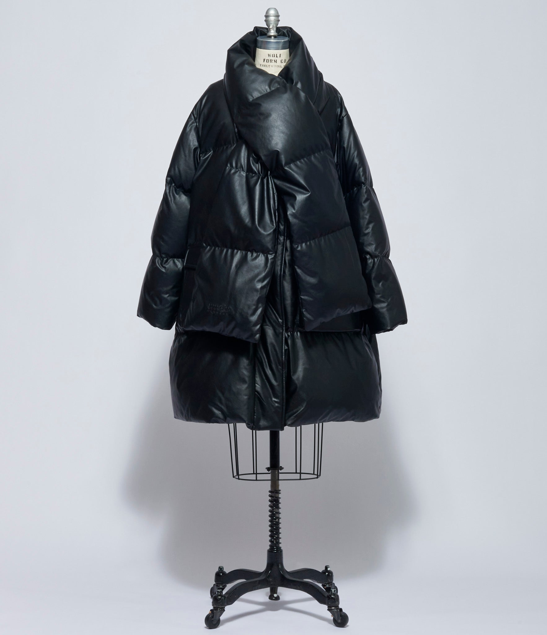 MM6 Maison Margiela Womens Long Faux Leather Down Coat