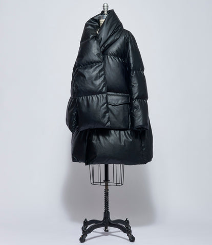 MM6 Maison Margiela Womens Long Faux Leather Down Coat