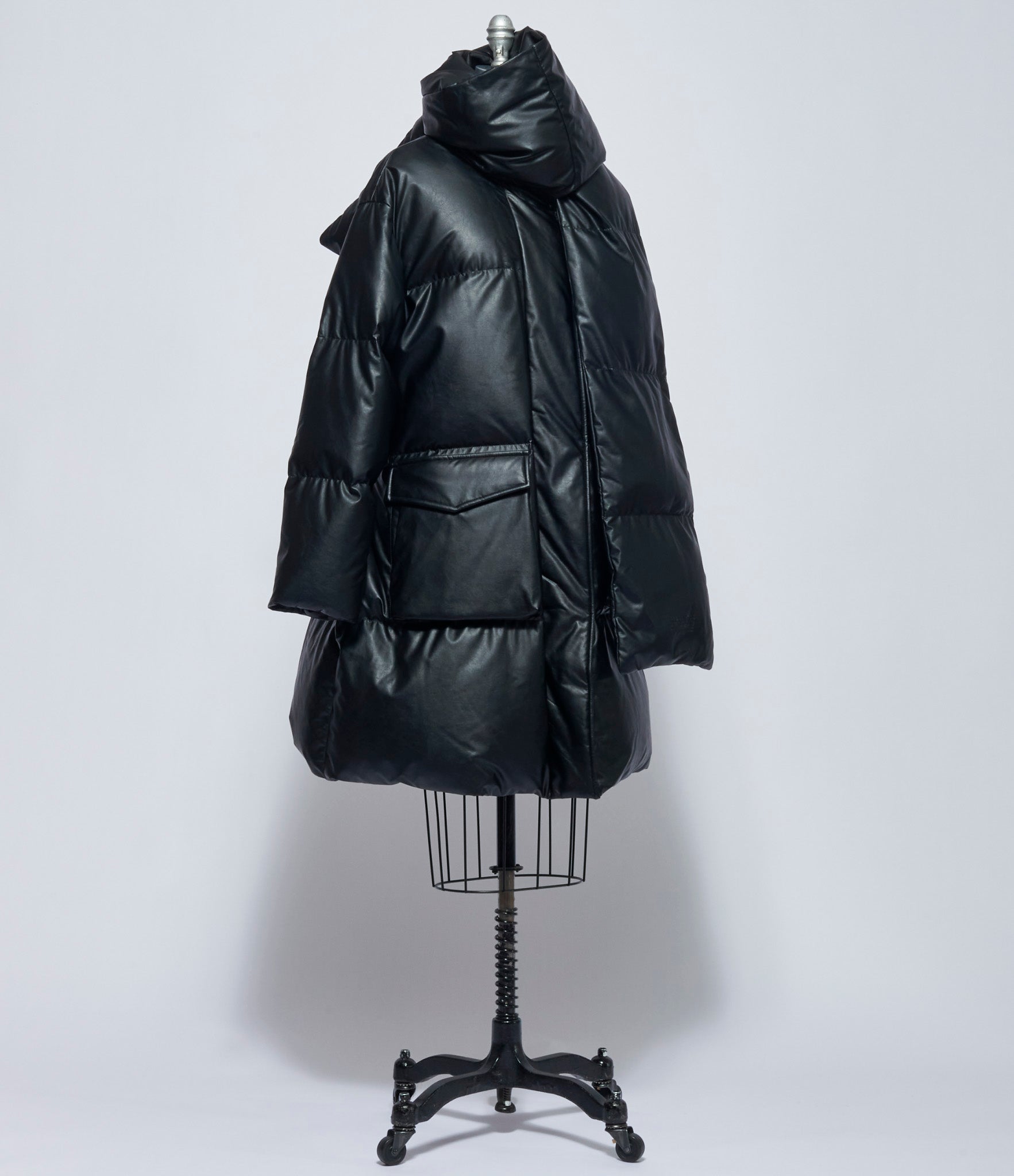 MM6 Maison Margiela Womens Long Faux Leather Down Coat