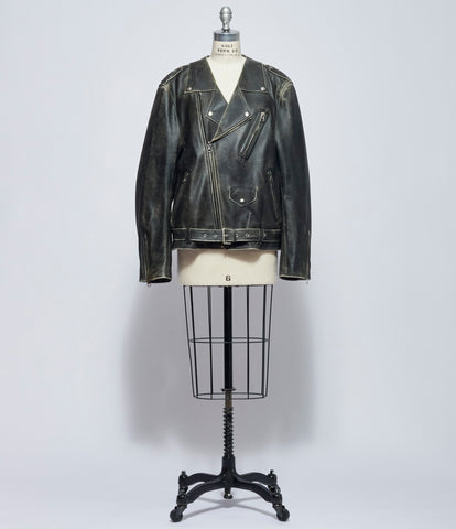 MM6 Maison Margiela Womens Leather Biker Jacket