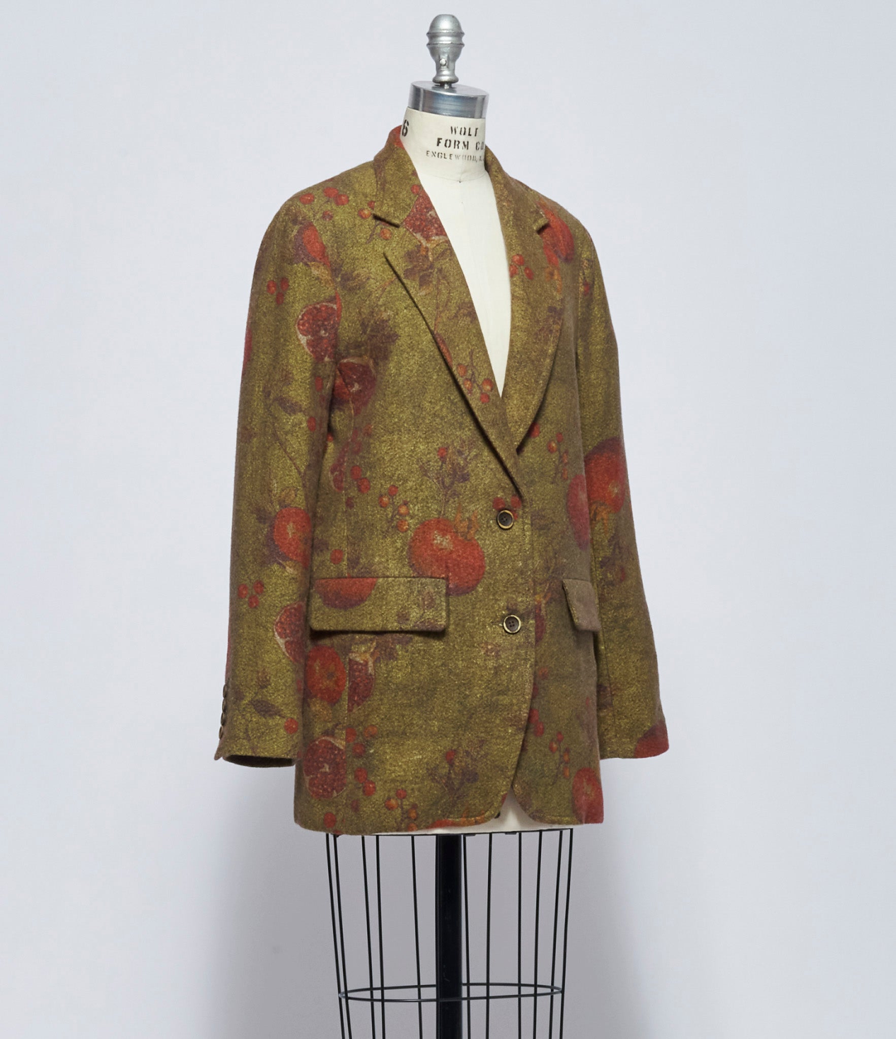 Uma Wang Womens Tan, Red, & Green Kali Jacket