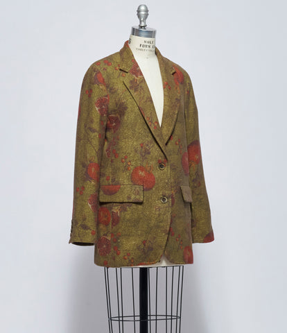 Uma Wang Womens Tan, Red, & Green Kali Jacket