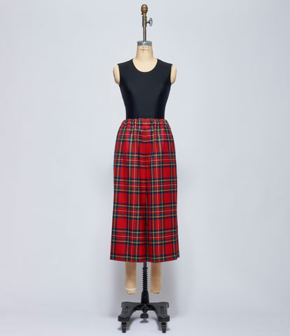 Comme Des Garcons Womens Red Tartan Pants