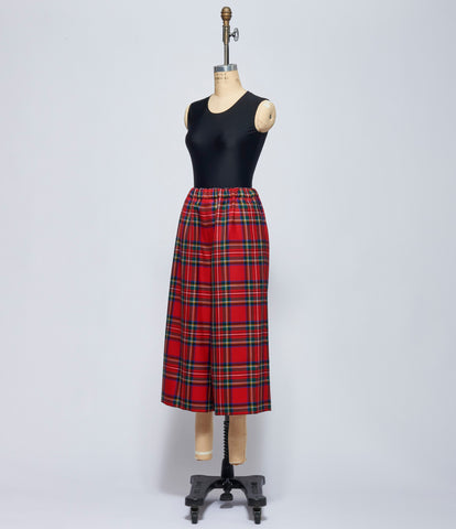 Comme Des Garcons Womens Red Tartan Pants