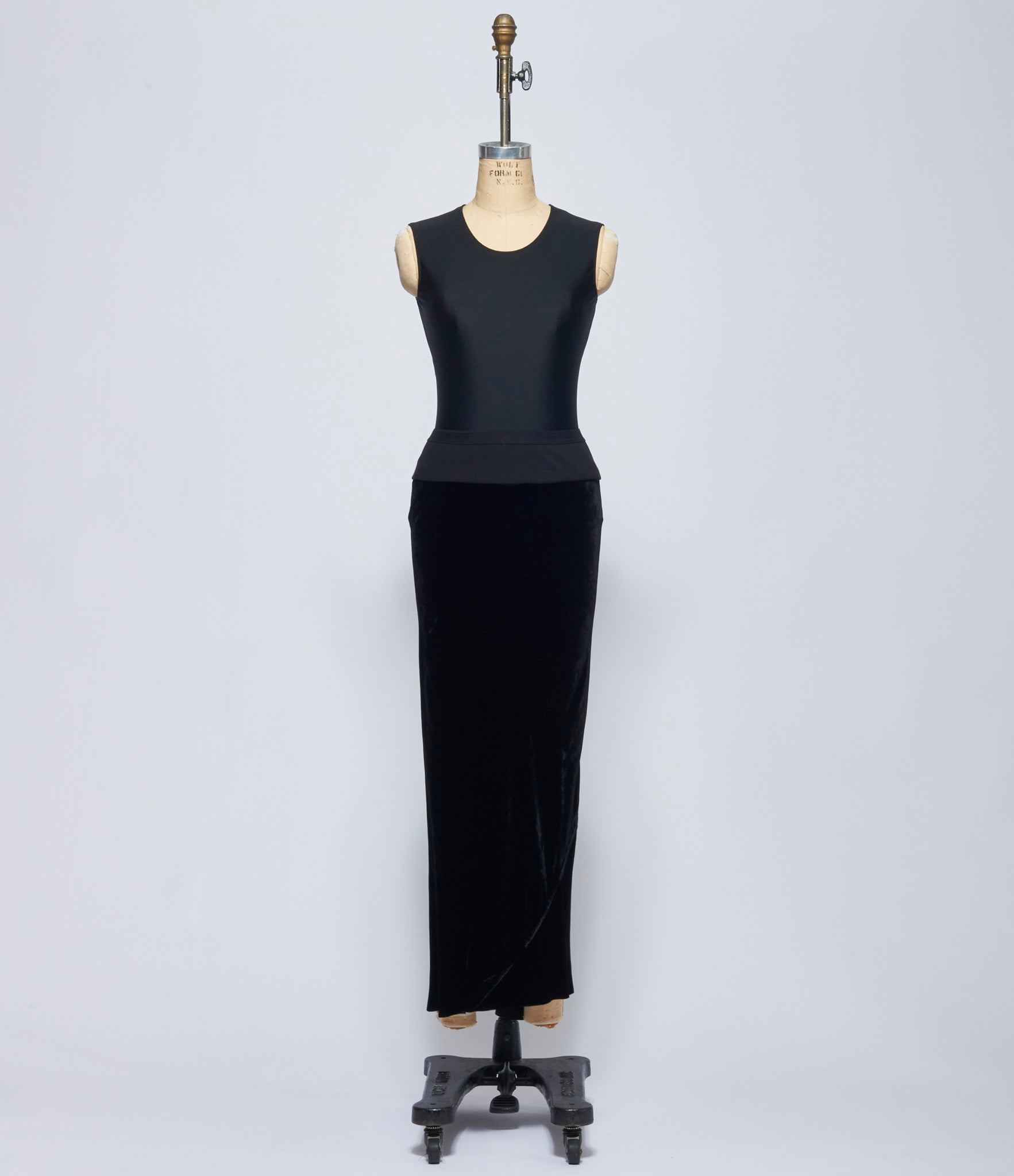 Rick Owens Womens Velvet Gonna Calf Bias Skirt