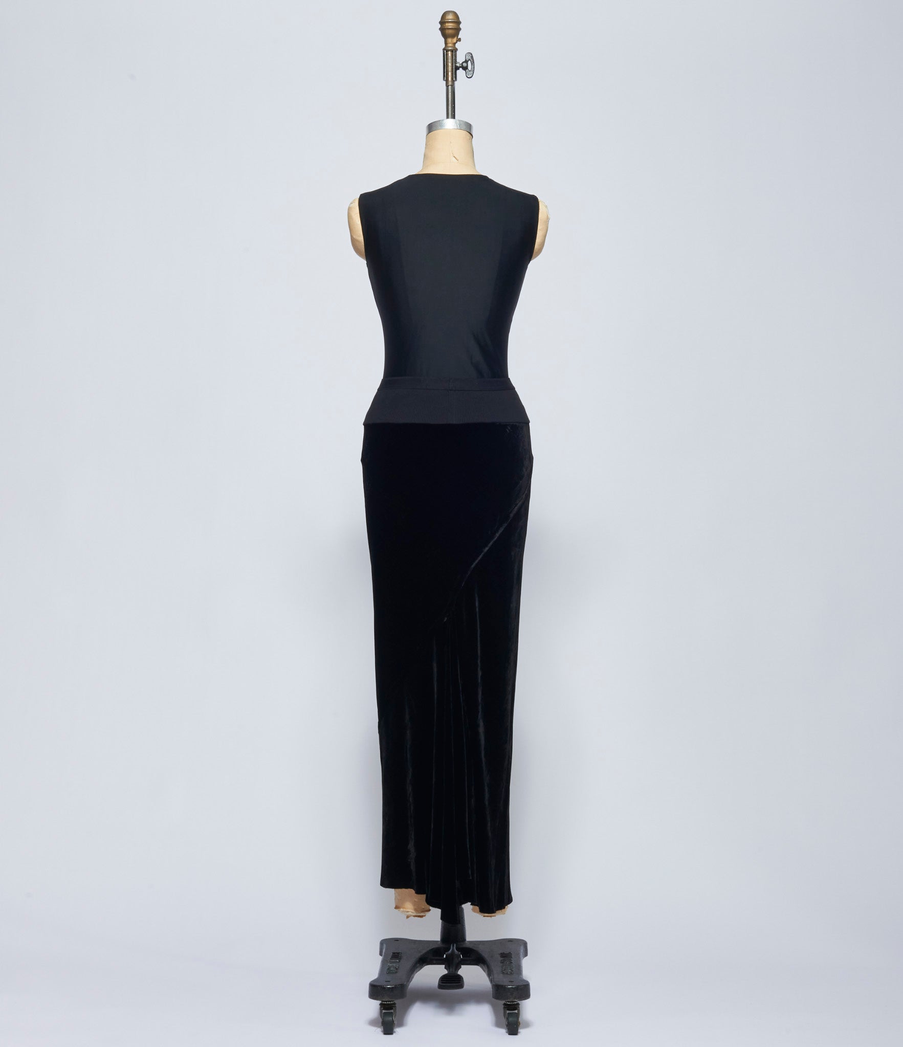Rick Owens Womens Velvet Gonna Calf Bias Skirt