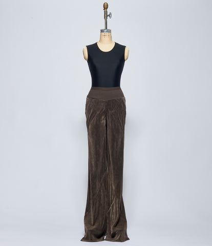 Rick Owens Womens Brown Velvet Pantaloni Bias