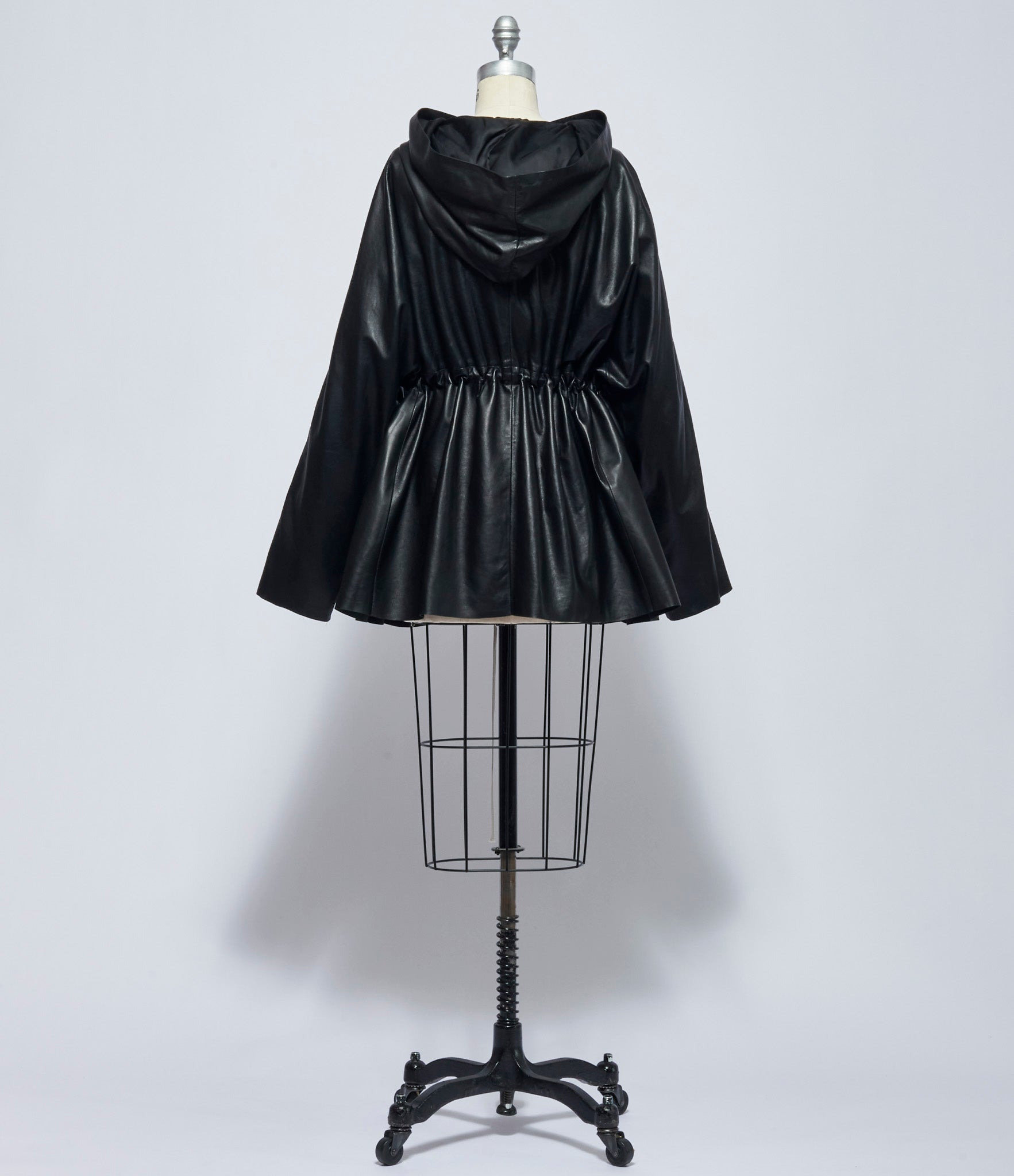 Rick Owens Womens Giacca in Pelle Zip Front Hooded Jacket