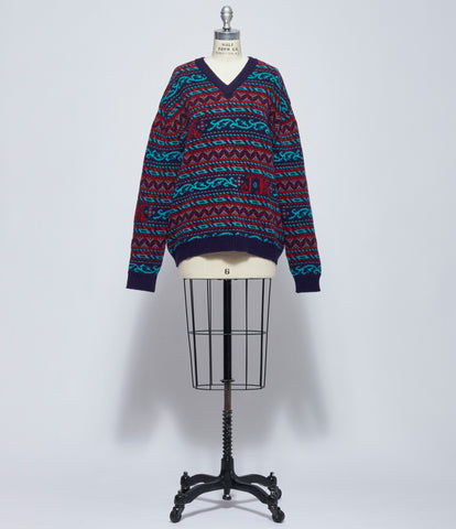 Julie Kegels Womens Kair Navy V-Neck Knitted Sweater