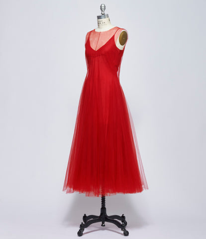 Marc Le Bihan Womens Rouge Robe Pince Croix Tulle