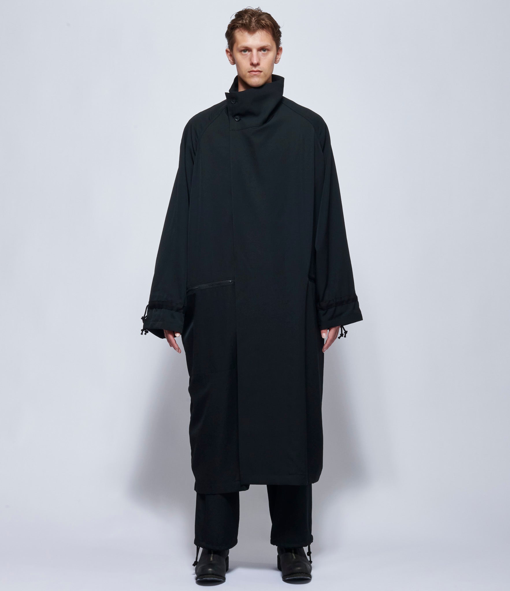 Yohji Yamamoto Mens Cross Shaped Fastener Coat