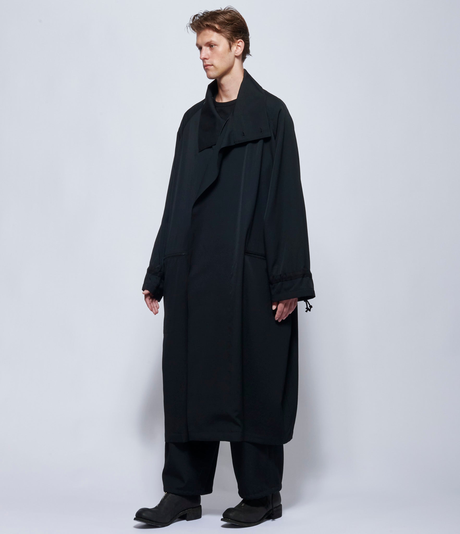 Yohji Yamamoto Mens Cross Shaped Fastener Coat