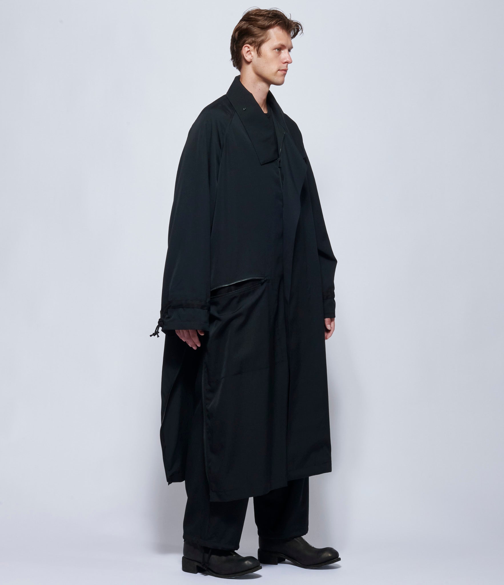 Yohji Yamamoto Mens Cross Shaped Fastener Coat