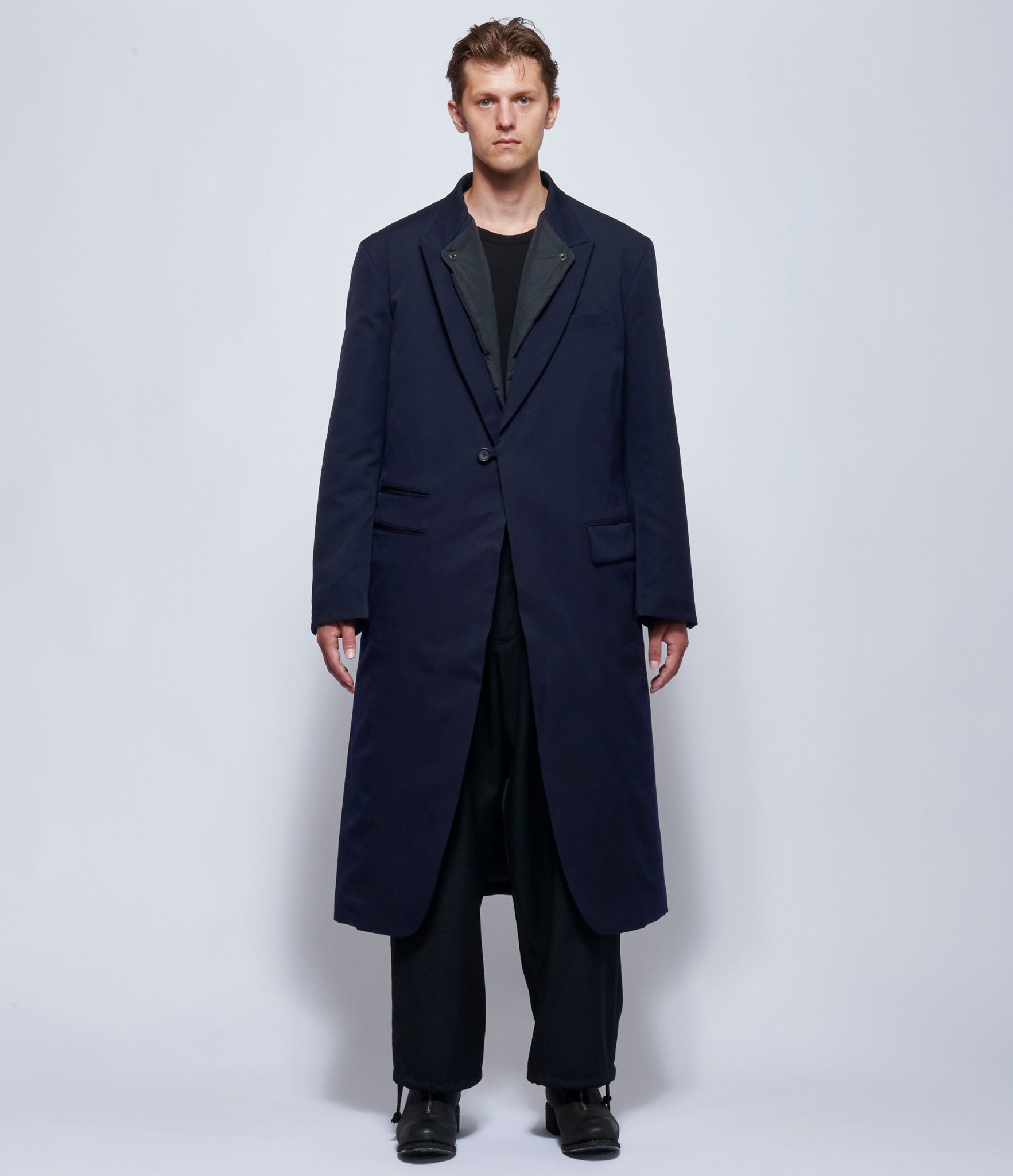 Yohji Yamamoto Mens One Button Jacket with Liner