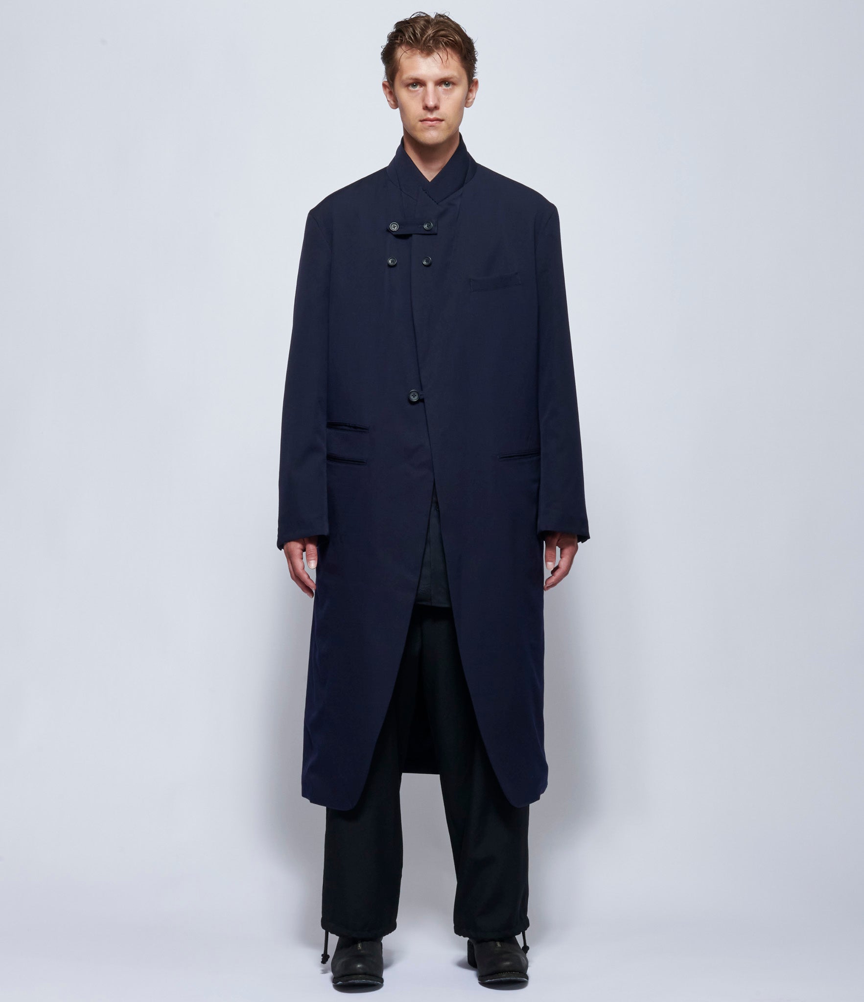 Yohji Yamamoto Mens One Button Jacket with Liner