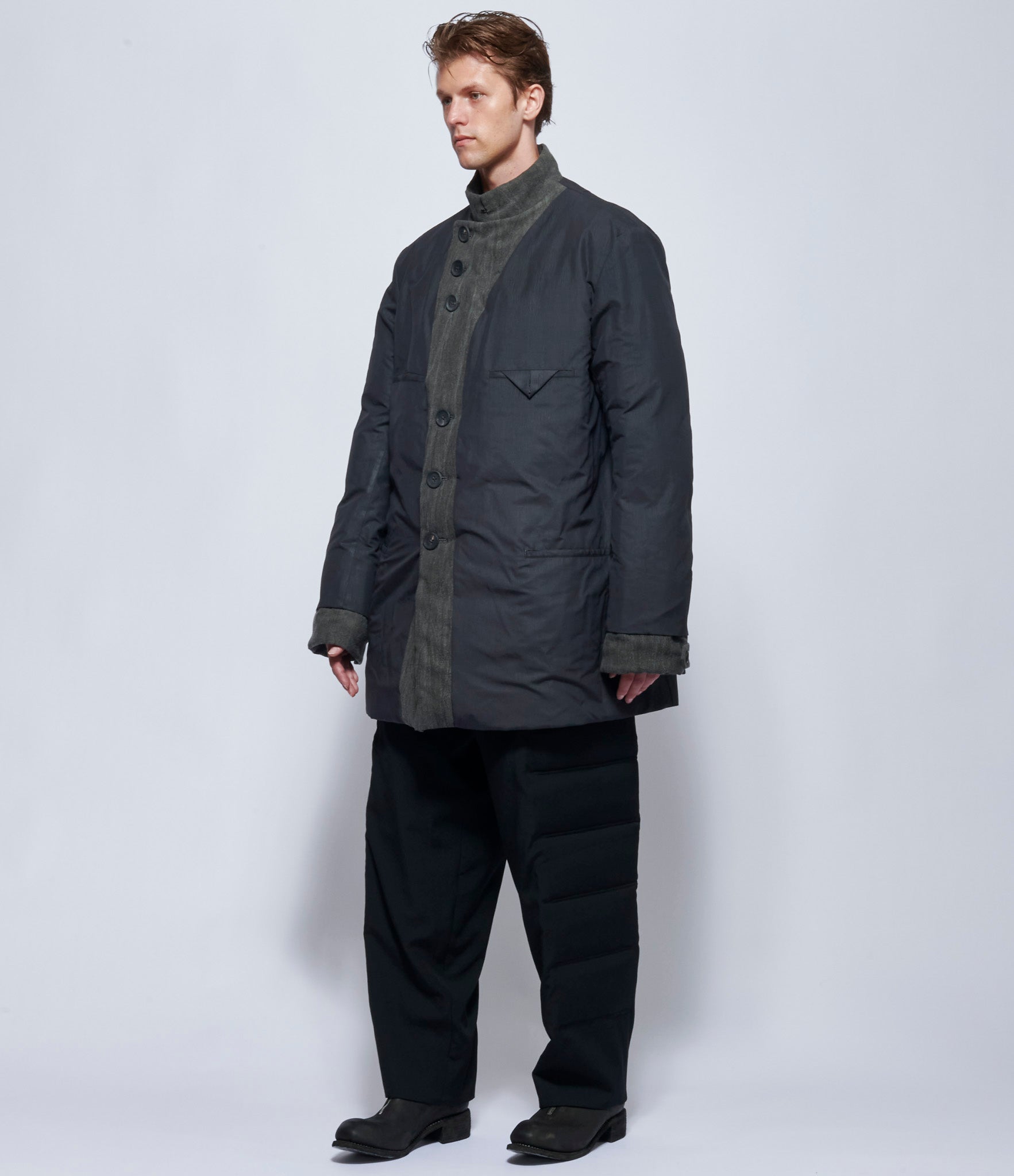 Yohji Yamamoto Mens Horizontal Padded Jacket