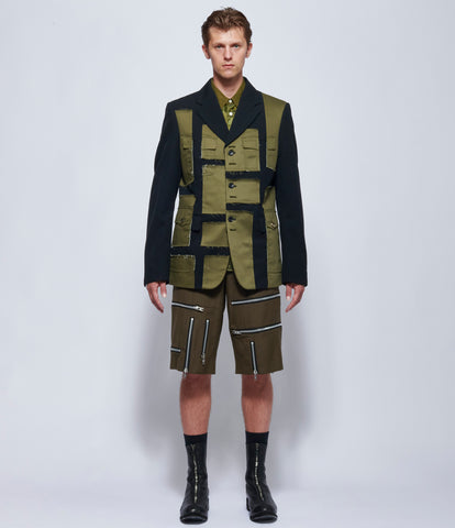 Comme Des Garcons Homme Plus Olive Patchwork Jacket