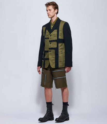 Comme Des Garcons Homme Plus Olive Patchwork Jacket