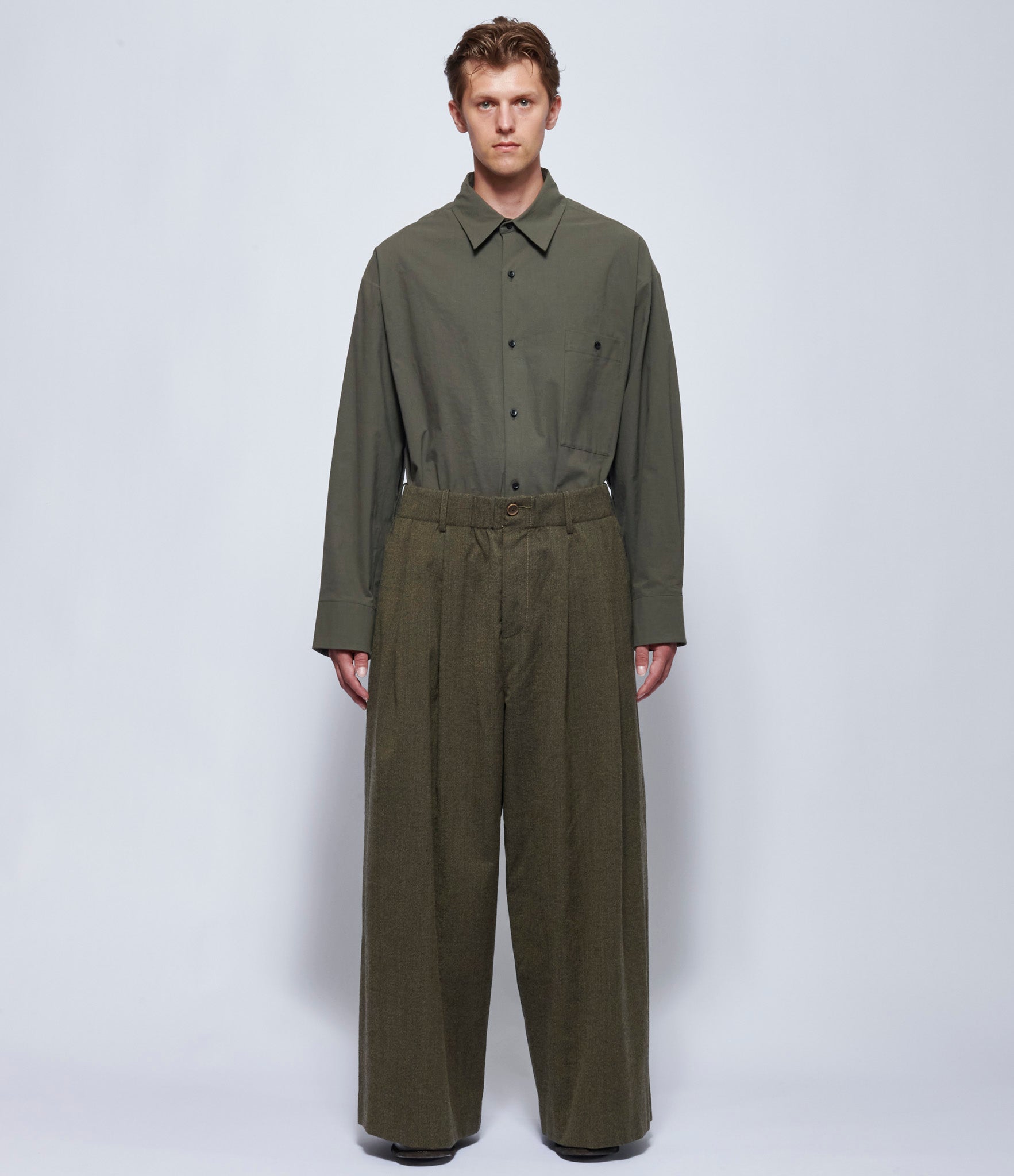 Uma Wang Mens Grey Brown Poetic Pants