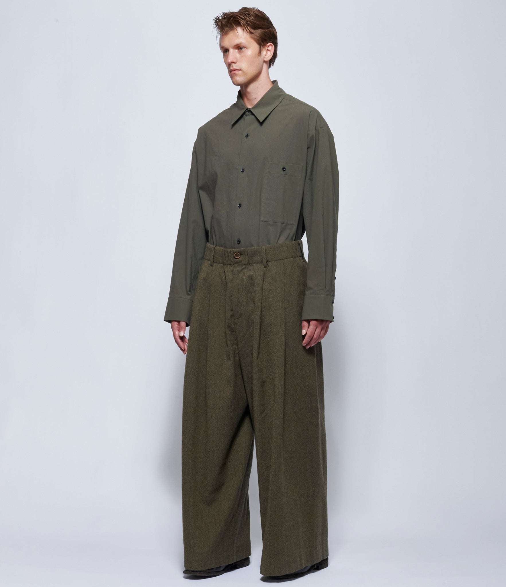 Uma Wang Mens Grey Brown Poetic Pants