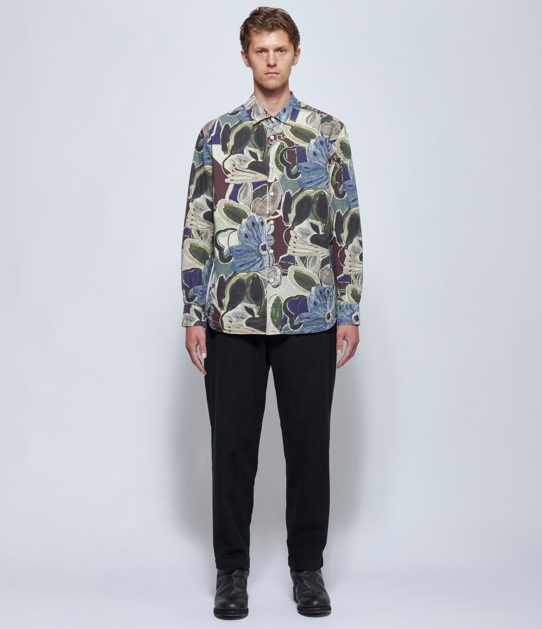 Casey Casey Mens Big Raccourcie Floral Print Shirt