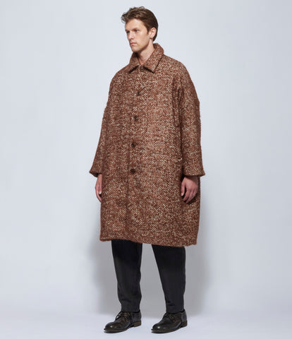 Casey Casey Mens Brown Big Blobby Tweed Coat