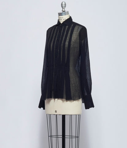 Forme D'Expression Womens Black Victorian Blouse