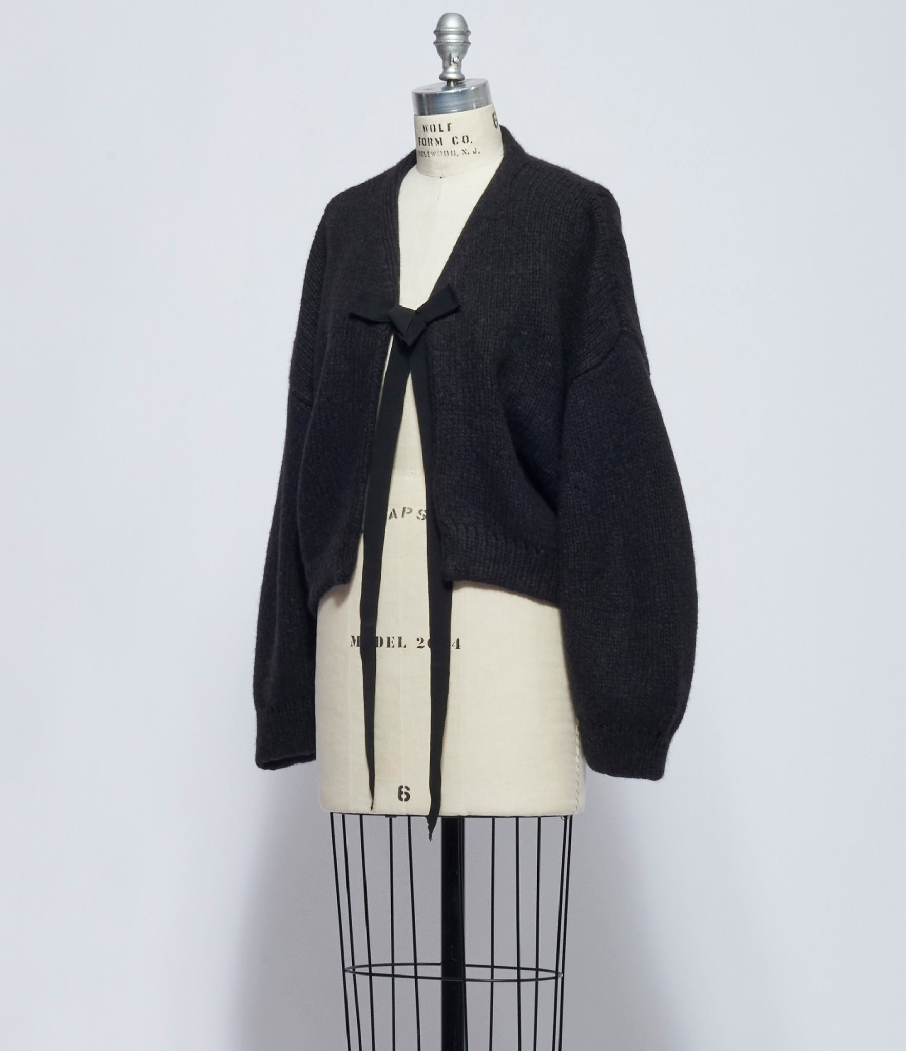 Forme D'Expression Womens Onyx Rounded Cardigan