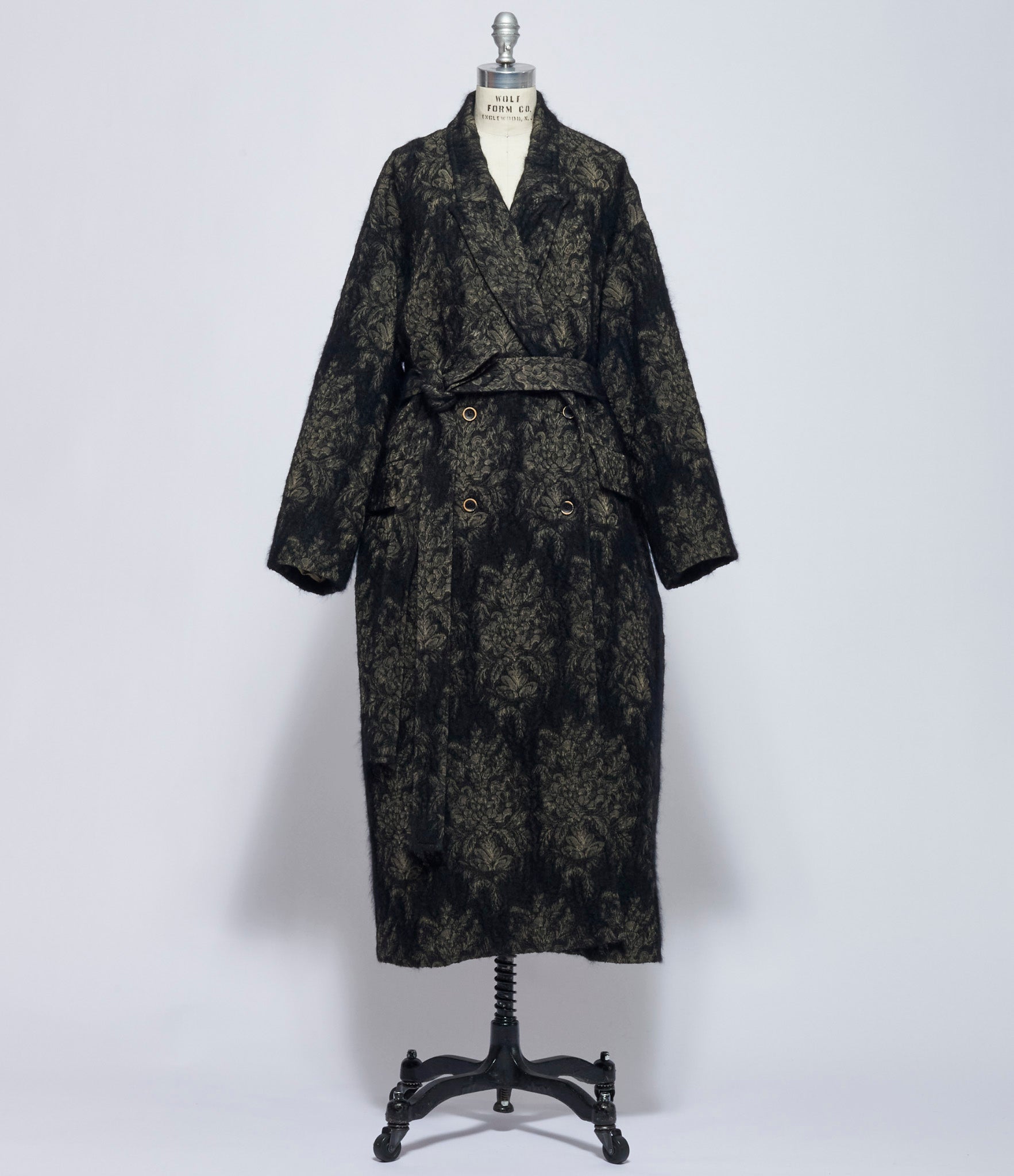 Uma Wang Womens Black & Tan Cicero Coat