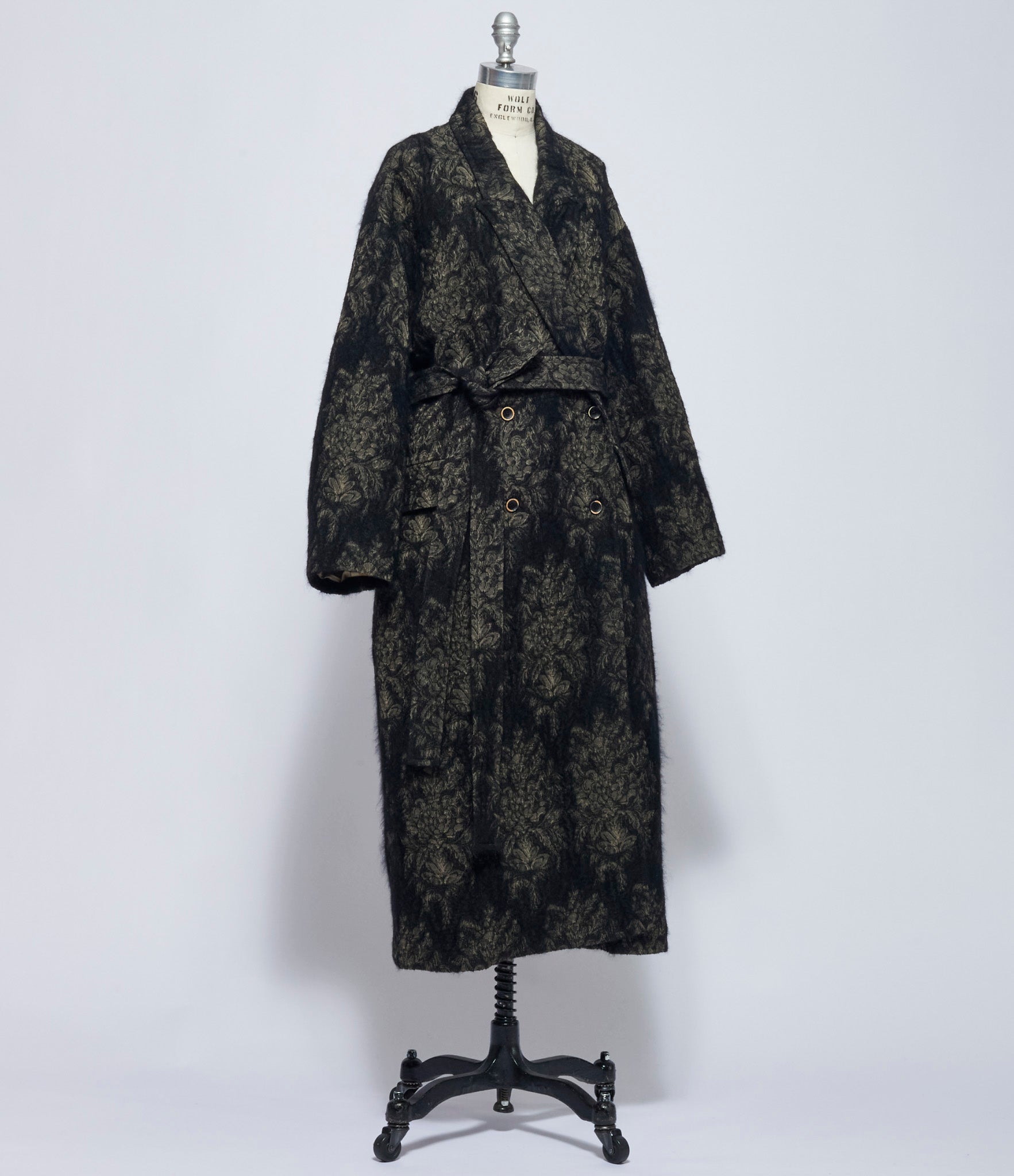 Uma Wang Womens Black & Tan Cicero Coat