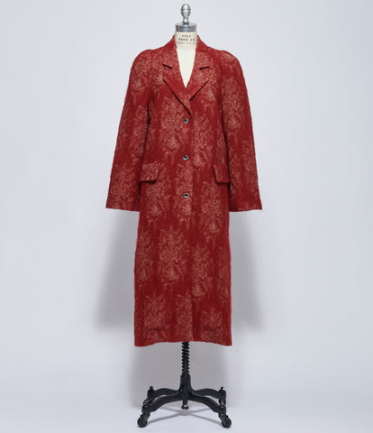 Uma Wang Womens Red & Tan Cita Coat