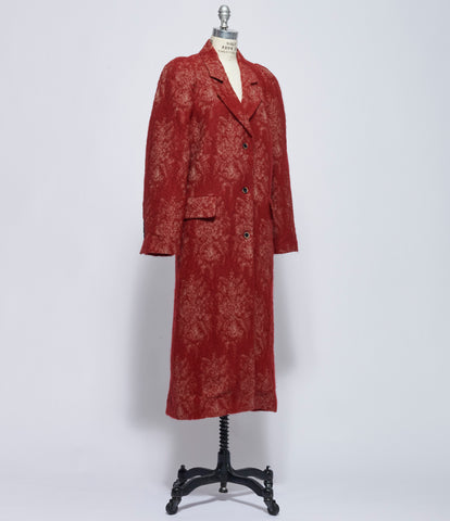 Uma Wang Womens Red & Tan Cita Coat