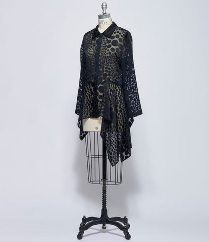 Replika Black Devore Top